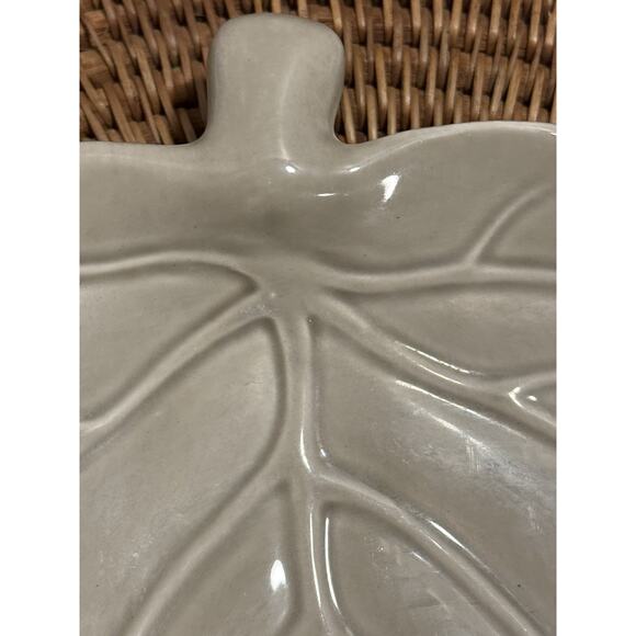 Ceramic Leaf Plate, Earth Tone, Fall Decor, Catch All Plate, Kitchen Serveware - Picture 3 of 9